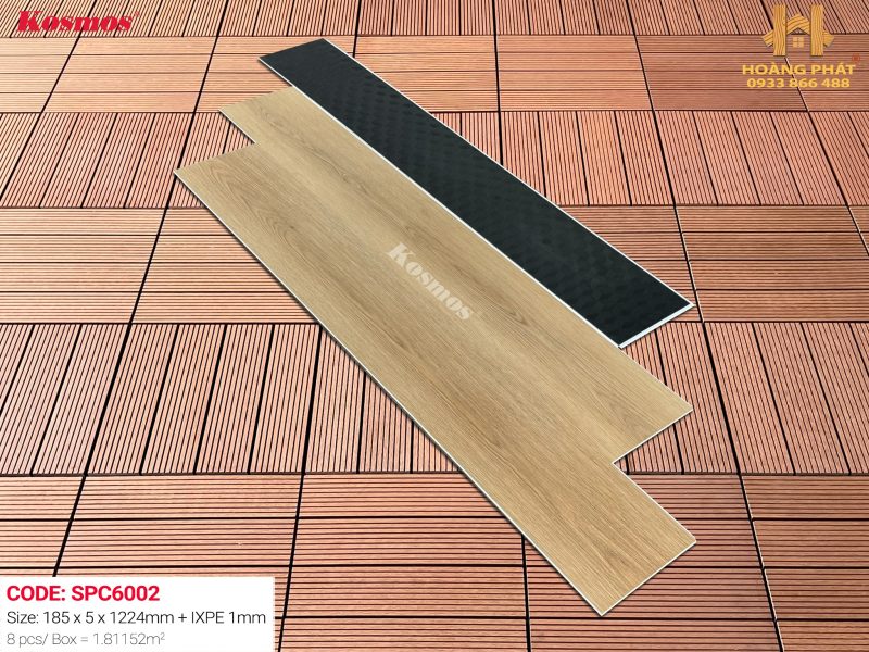 Sàn Nhựa Hèm Khóa Kosmos 5mm Đế Cao Su SPC6002