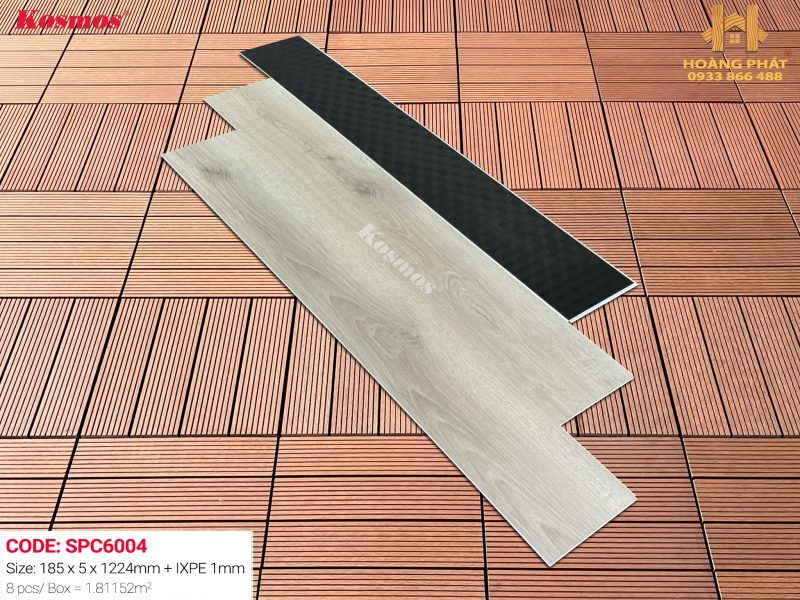 Sàn Nhựa Hèm Khóa Kosmos 5mm Đế Cao Su SPC6004
