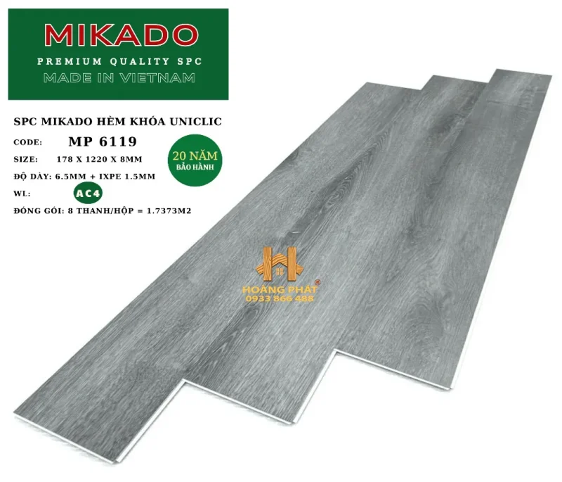 Sàn Nhựa Hèm Khóa Mikado 8mm MP 6119