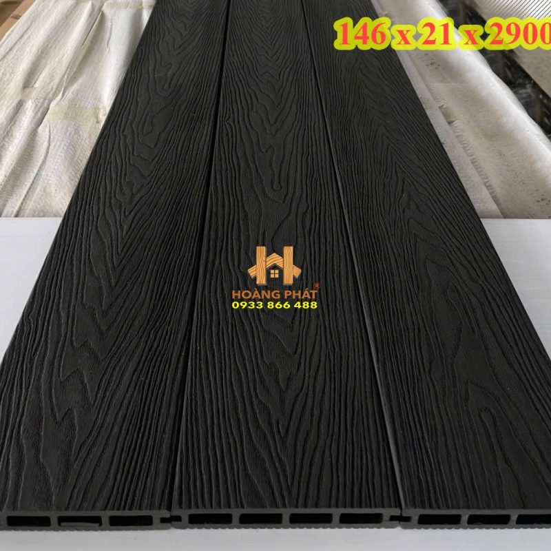 Sàn Gỗ Nhựa Ngoài Trời 3D Xám Đậm 146 x 21 x 2900mm