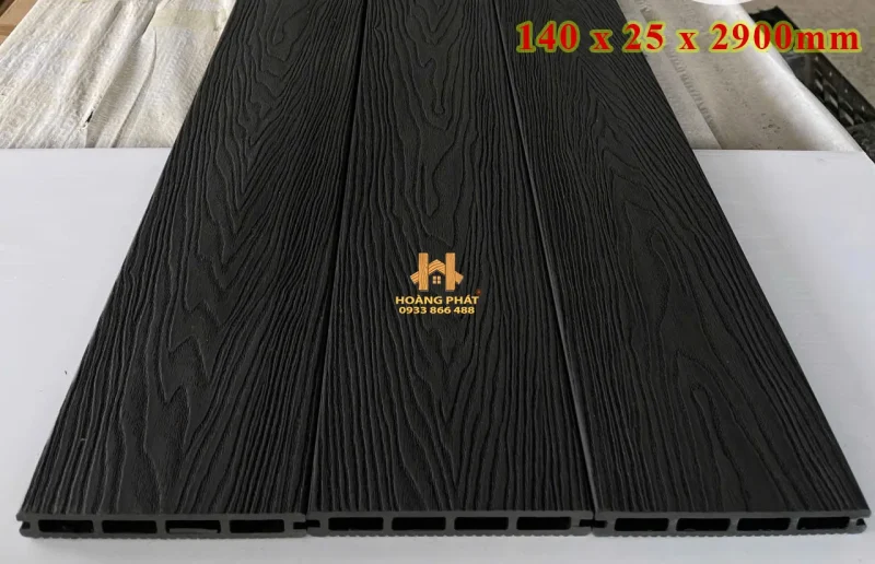 Sàn Gỗ Nhựa Ngoài Trời 3D - Màu Xám Đậm