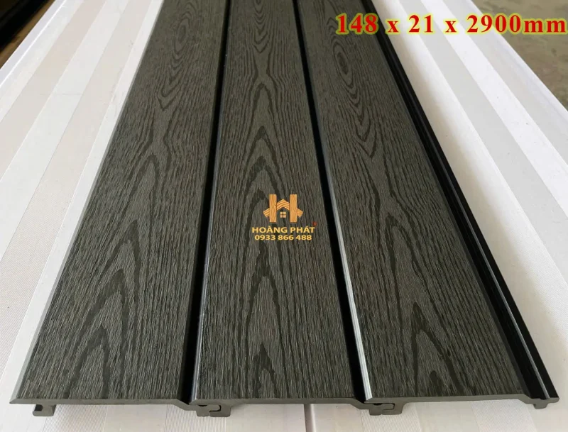 Tấm Ốp Tường Gỗ Nhựa Ngoài Trời 2D - Xám