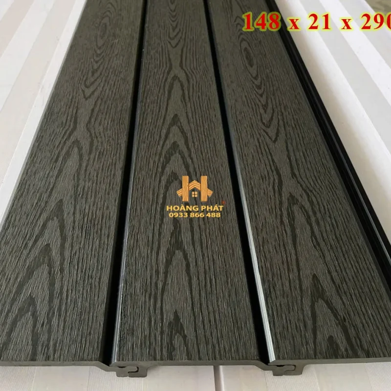 Tấm Ốp Tường Gỗ Nhựa Ngoài Trời 2D - Xám