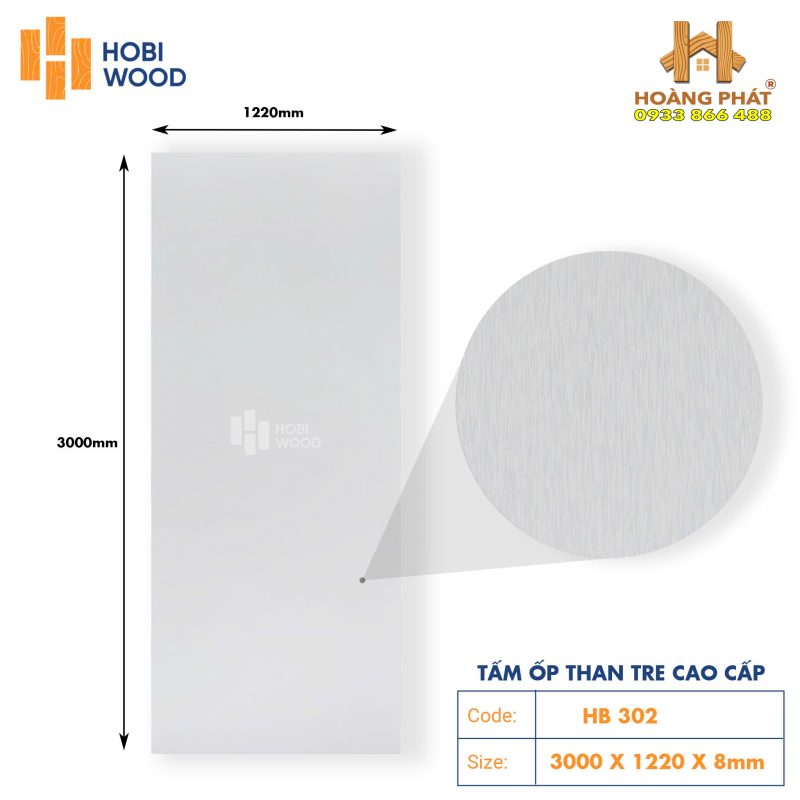 Tấm Ốp Than Tre Cao Cấp Vân Gỗ HB302