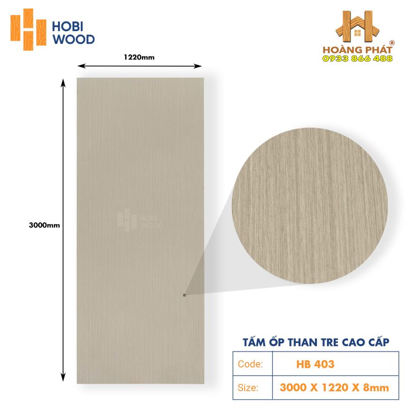 Tấm Ốp Than Tre Cao Cấp Vân Gỗ HB403