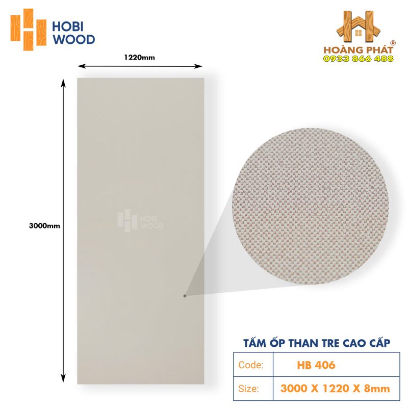 Tấm Ốp Than Tre Cao Cấp Vân Vải HB406