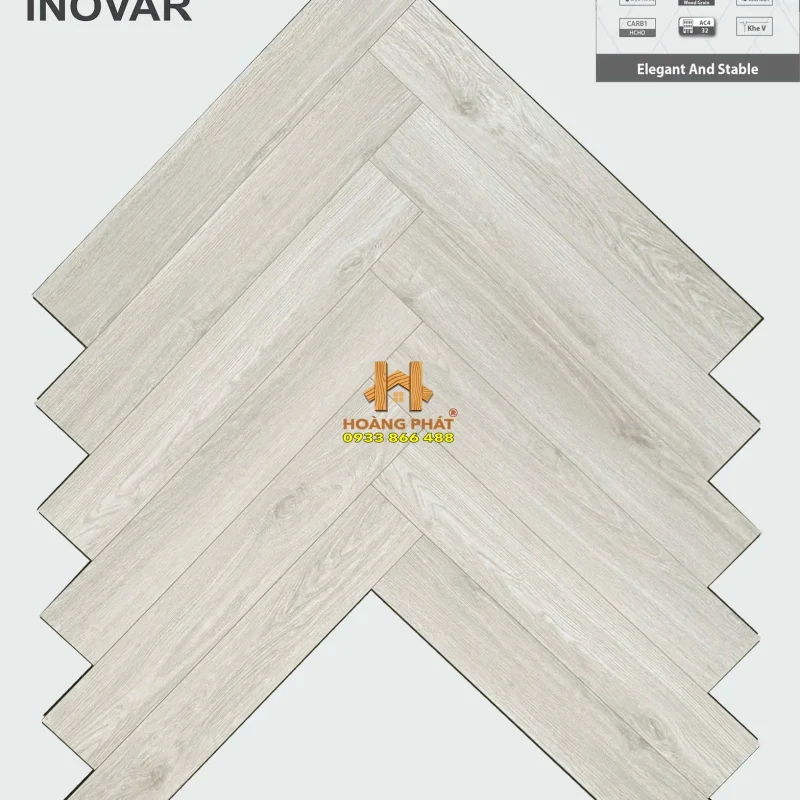 [NEW 2025] Sàn Gỗ Inovar Xương Cá 12mm Avallon Max Pro KBM4625