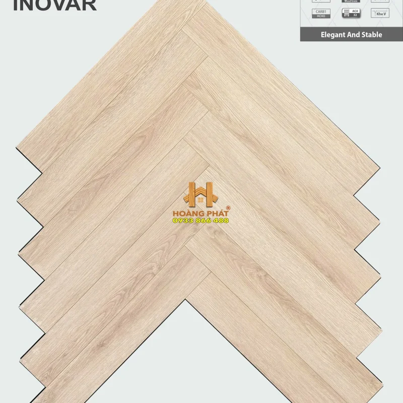 [NEW 2025] Sàn Gỗ Inovar Xương Cá 12mm Avallon Max Pro KBM4944
