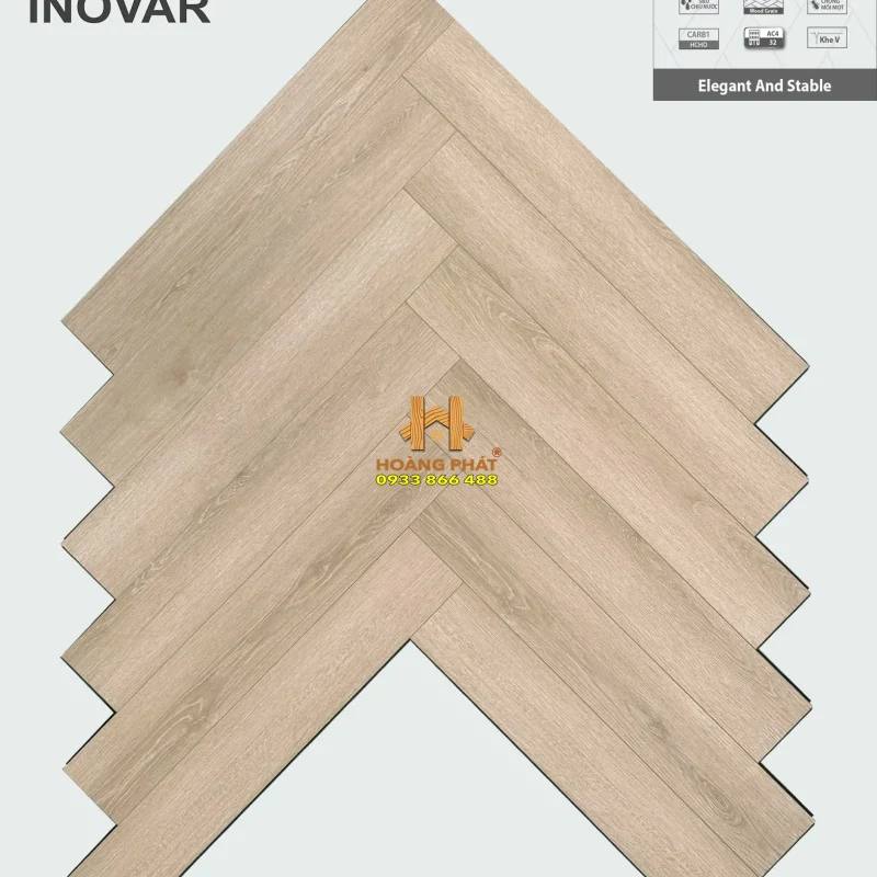 [NEW 2025] Sàn Gỗ Inovar Xương Cá 12mm Avallon Max Pro KBM4955