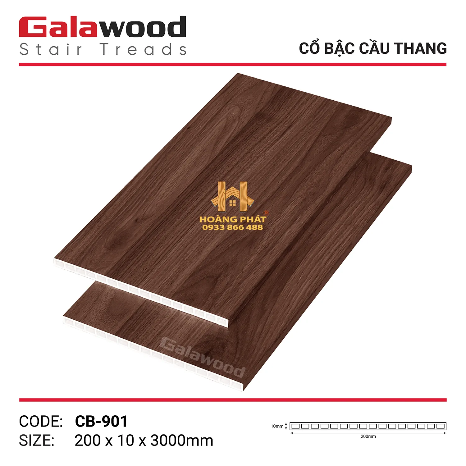 Sàn Nhựa Mặt Bậc Cầu Thang Galawood MB-901