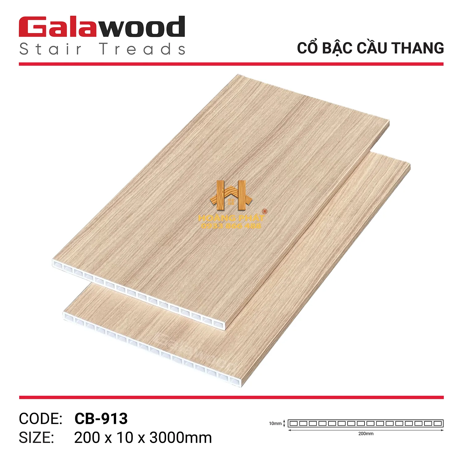 Sàn Nhựa Mặt Bậc Cầu Thang Galawood MB-913 1 Sàn Nhựa Mặt Bậc Cầu Thang Galawood MB-913