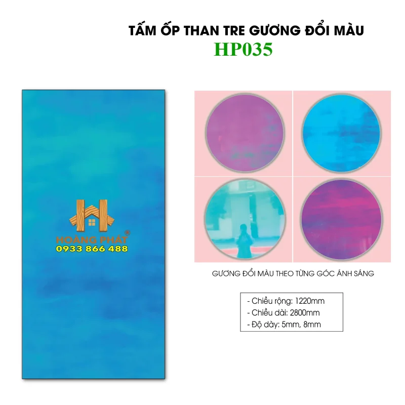 Tấm Ốp Than Tre 5mm Gương Đổi Màu HP035