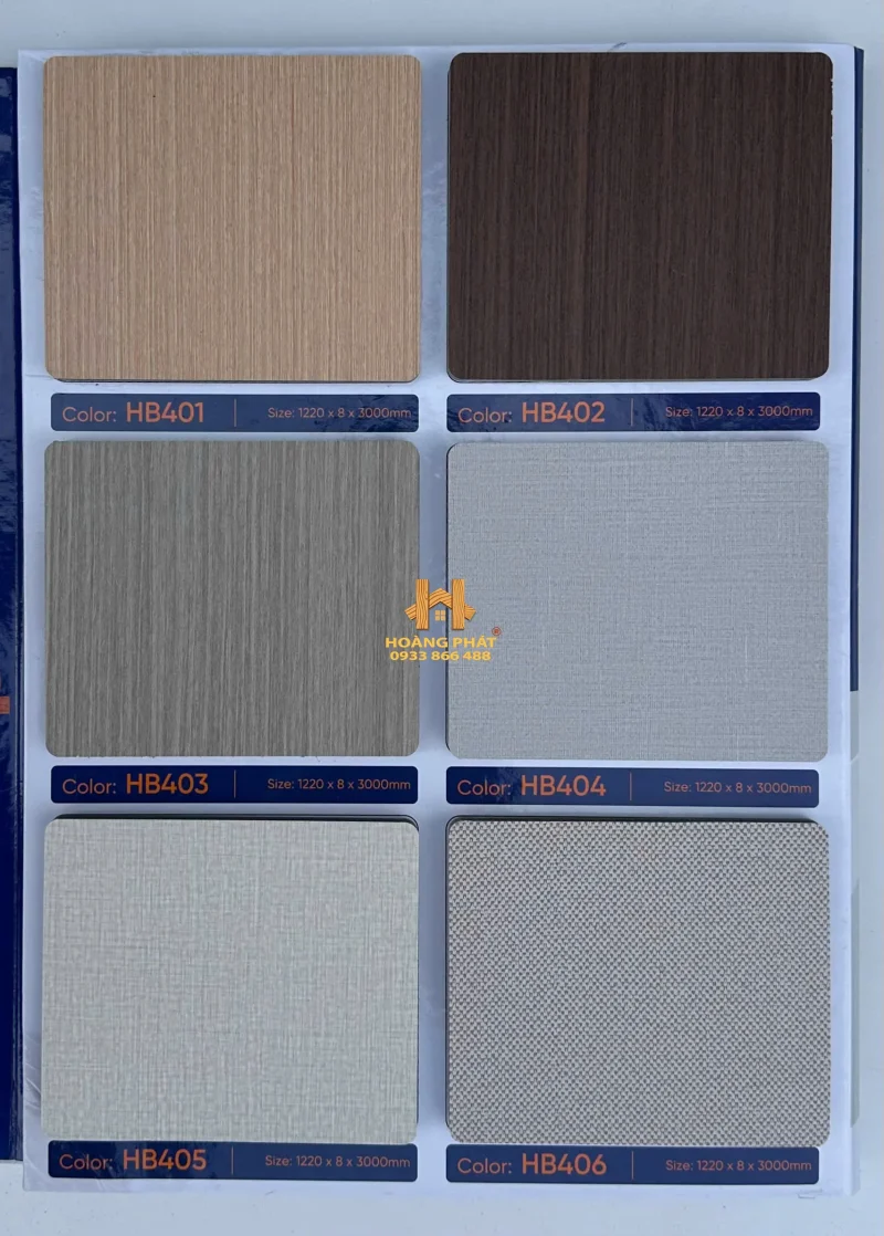 Tấm Ốp Than Tre HobiWood 8mm Vân Gỗ - Vân Vải