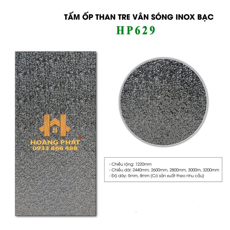 Tấm Ốp Than Tre Vân Sóng Nước Bạc HP629