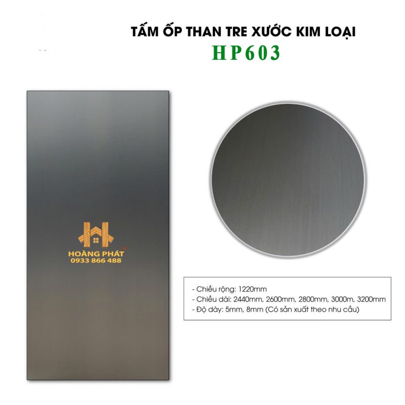 Tấm Ốp Than Tre Kim Loại Xước HP603