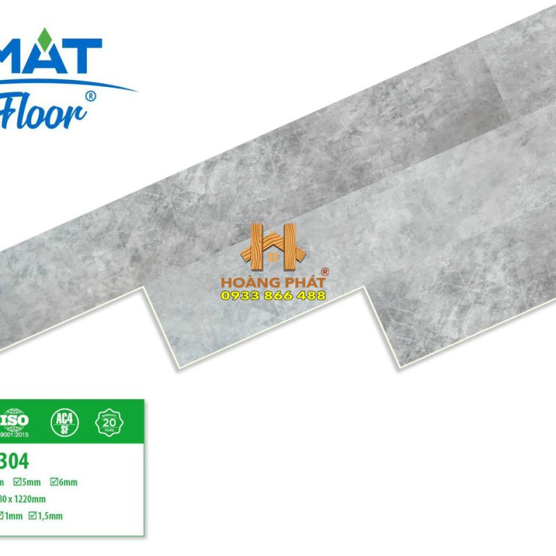 Sàn nhựa hèm khóa đế cao su vân đá S304