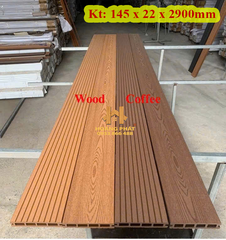 [Xu Hướng] Sàn Gỗ Nhựa Ngoài Trời Vân Sọc Lớn 145 x 22 x 2900mm