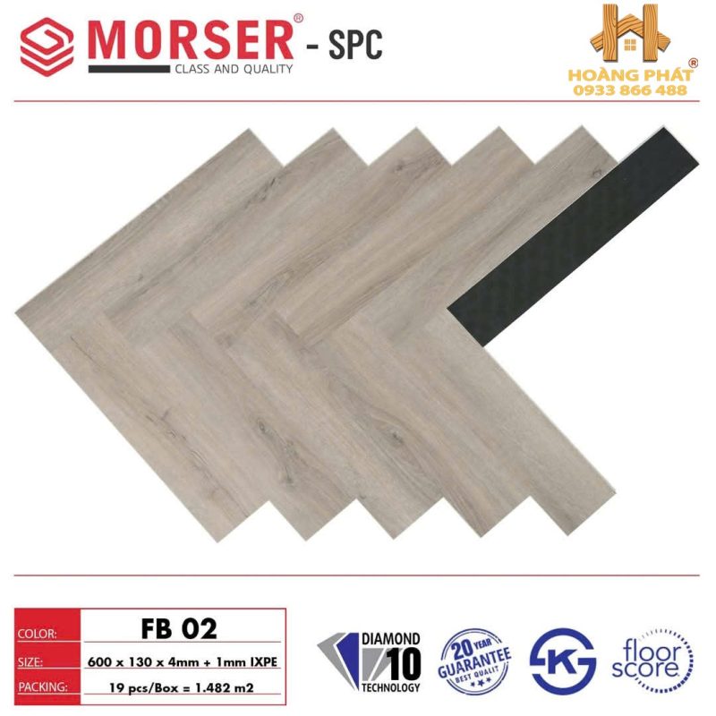 Sàn Nhựa Xương Cá Morser Đế Cao Su FB02