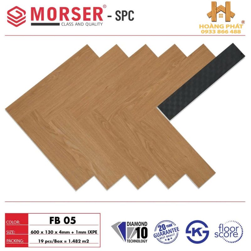 Sàn Nhựa Xương Cá Morser Đế Cao Su FB05