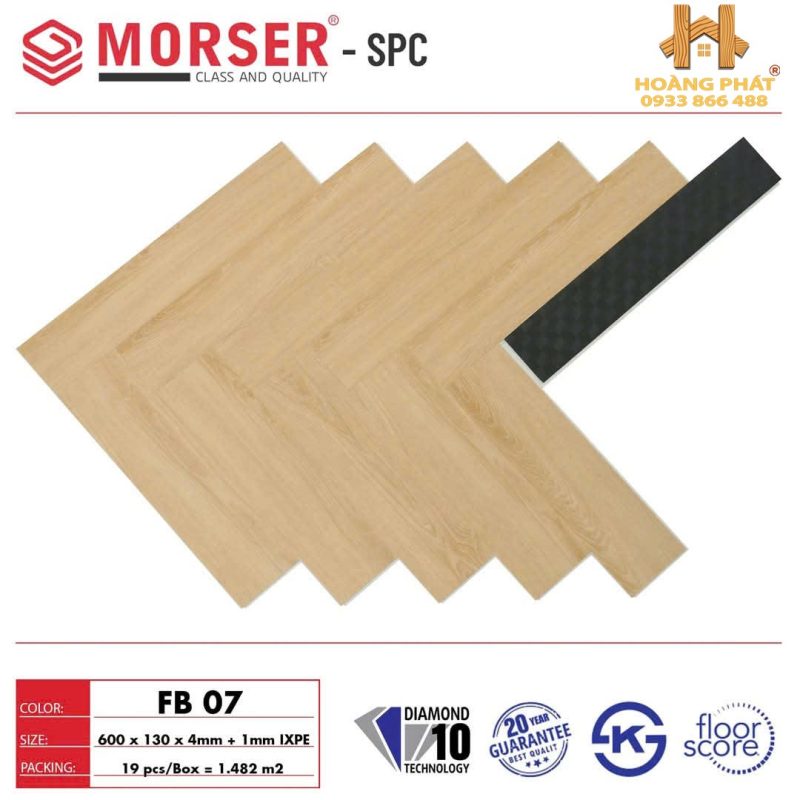 Sàn Nhựa Xương Cá Morser Đế Cao Su FB07