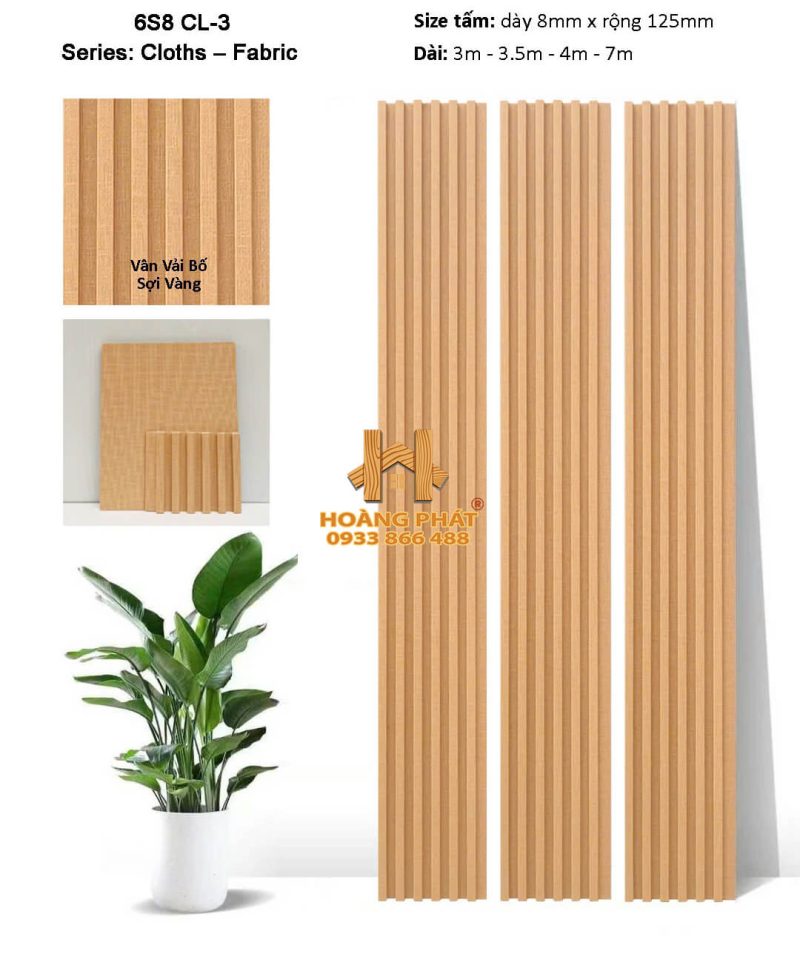 Tấm Ốp Lam Sóng & Than Tre Đồng Bộ 6S8 CL3