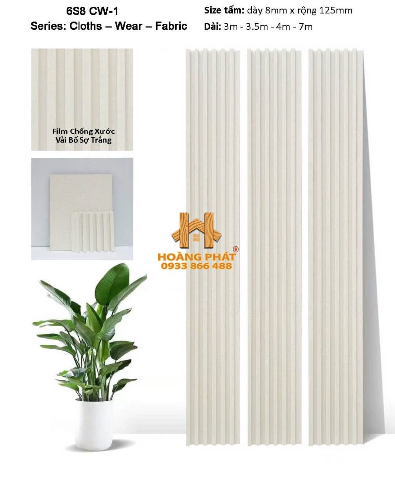 Tấm Ốp Lam Sóng & Than Tre Đồng Bộ 6S8 CW1