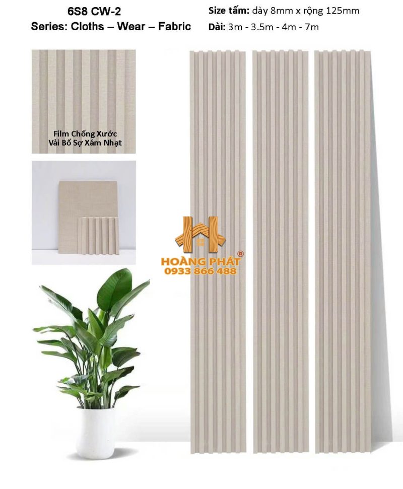 Tấm Ốp Lam Sóng & Than Tre Đồng Bộ 6S8 CW2