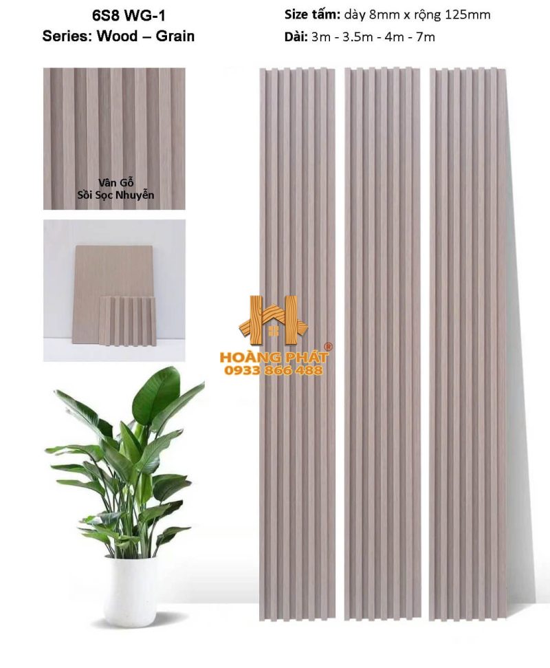 Tấm Ốp Lam Sóng & Than Tre Đồng Bộ 6S8 WG1