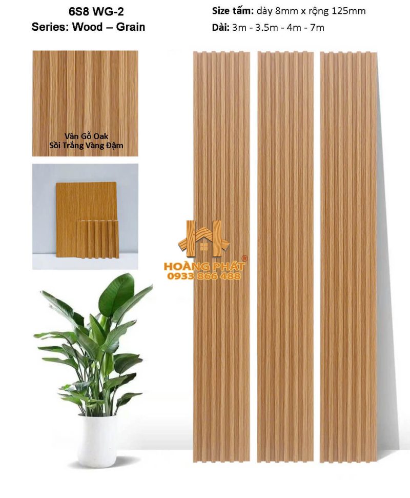 Tấm Ốp Lam Sóng & Than Tre Đồng Bộ 6S8 WG2
