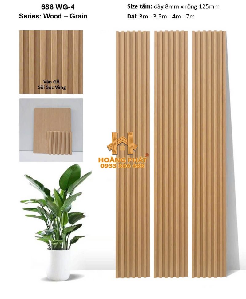 Tấm Ốp Lam Sóng & Than Tre Đồng Bộ 6S8 WG4