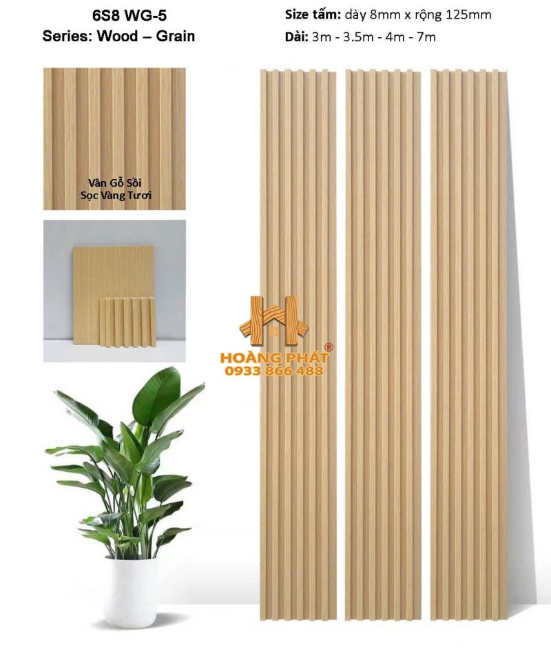 Tấm Ốp Lam Sóng & Than Tre Đồng Bộ 6S8 WG5