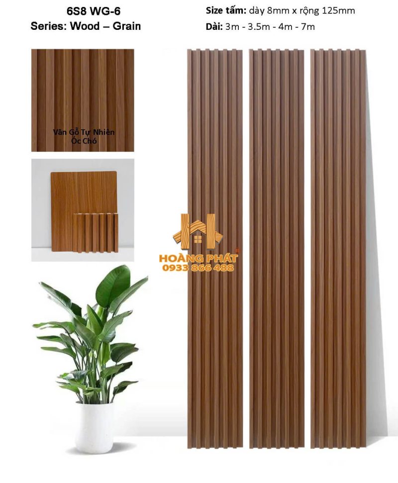 Tấm Ốp Lam Sóng & Than Tre Đồng Bộ 6S8 WG6