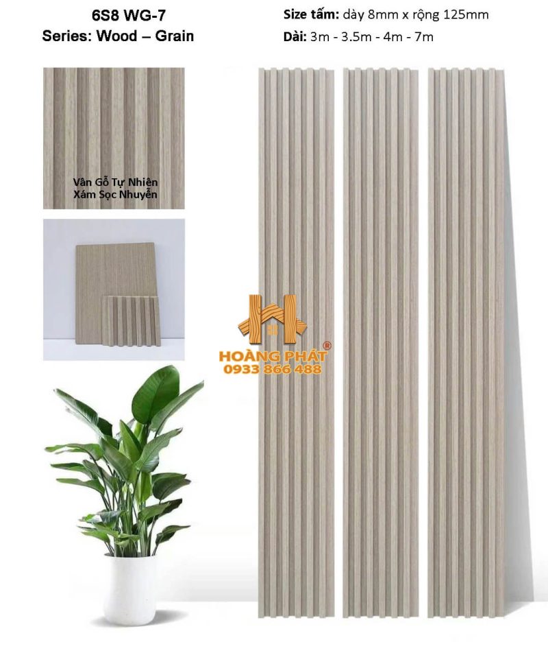 Tấm Ốp Lam Sóng & Than Tre Đồng Bộ 6S8 WG7
