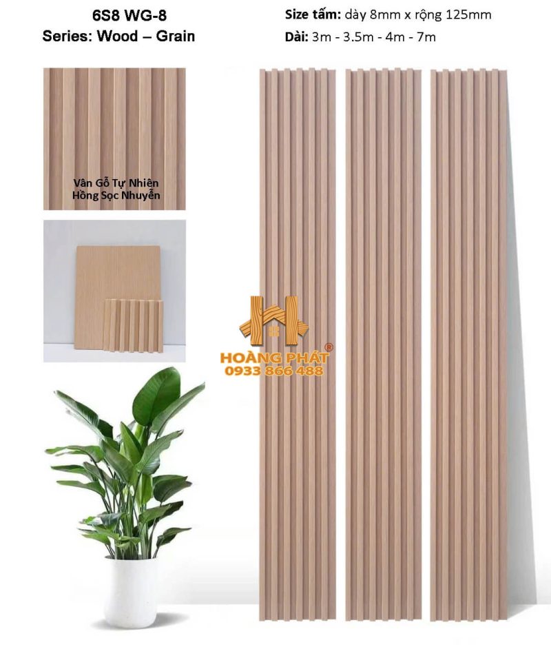 Tấm Ốp Lam Sóng & Than Tre Đồng Bộ 6S8 WG8
