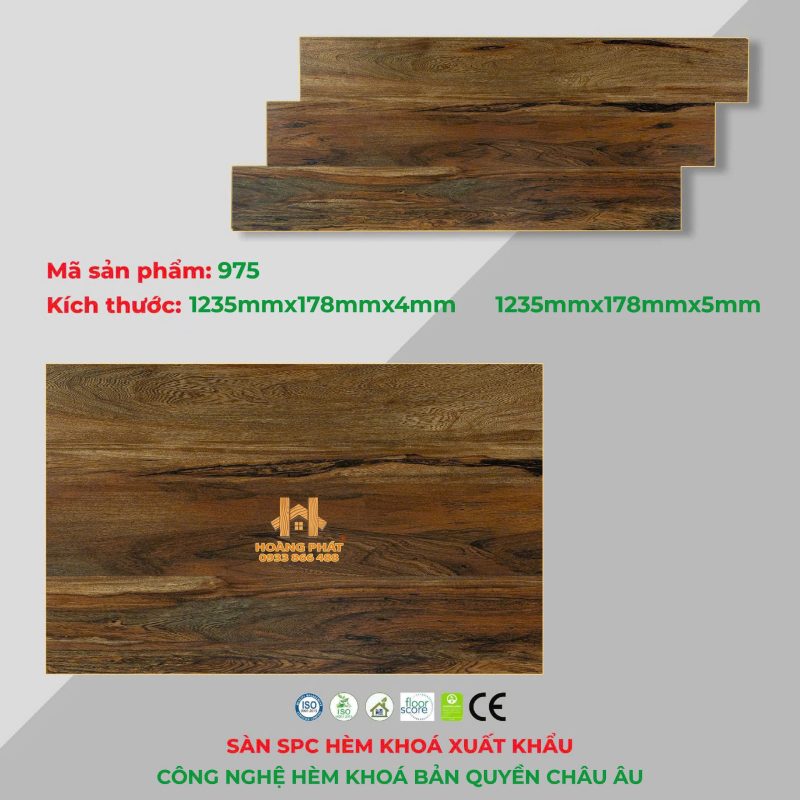 Sàn Nhựa Hoàng Phát Đế Cao Su HP-975