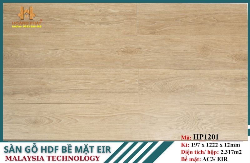 Xã Kho Sàn Gỗ HDF Bề Mặt EIR 12mm HP1201
