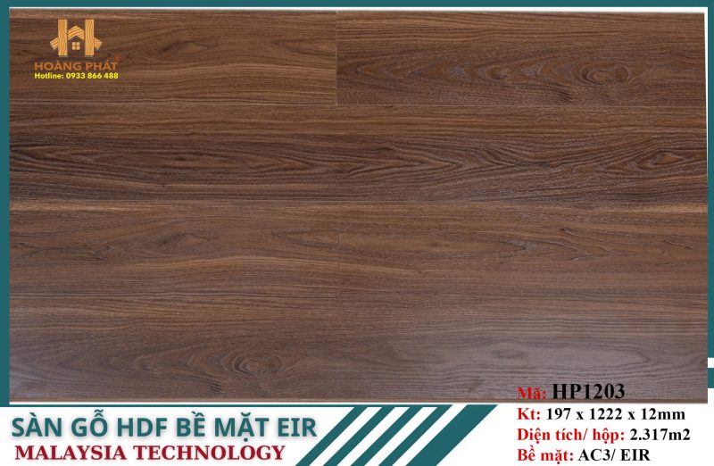 Xã Kho Sàn Gỗ HDF Bề Mặt EIR 12mm HP1203
