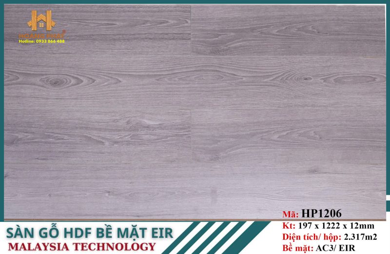 Xã Kho Sàn Gỗ HDF Bề Mặt EIR 12mm HP1206