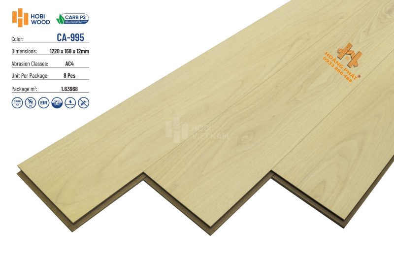 Sàn Gỗ Hobi Carb 12mm CA995