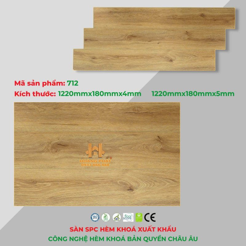 Sàn Nhựa Hoàng Phát Đế Cao Su HP-712
