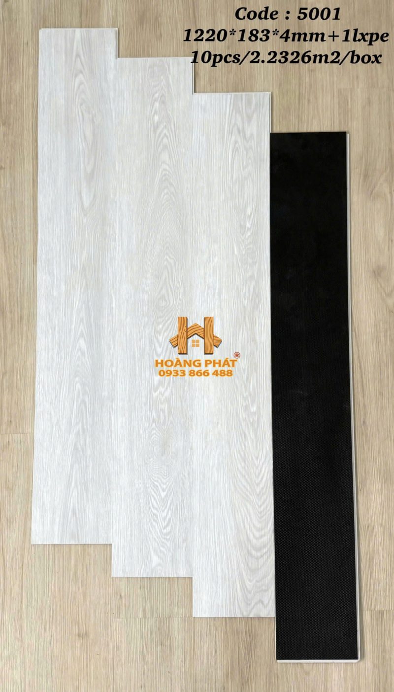 Sàn Nhựa Hèm Khóa Ms FLoor Đế Cao Su 4mm 5001