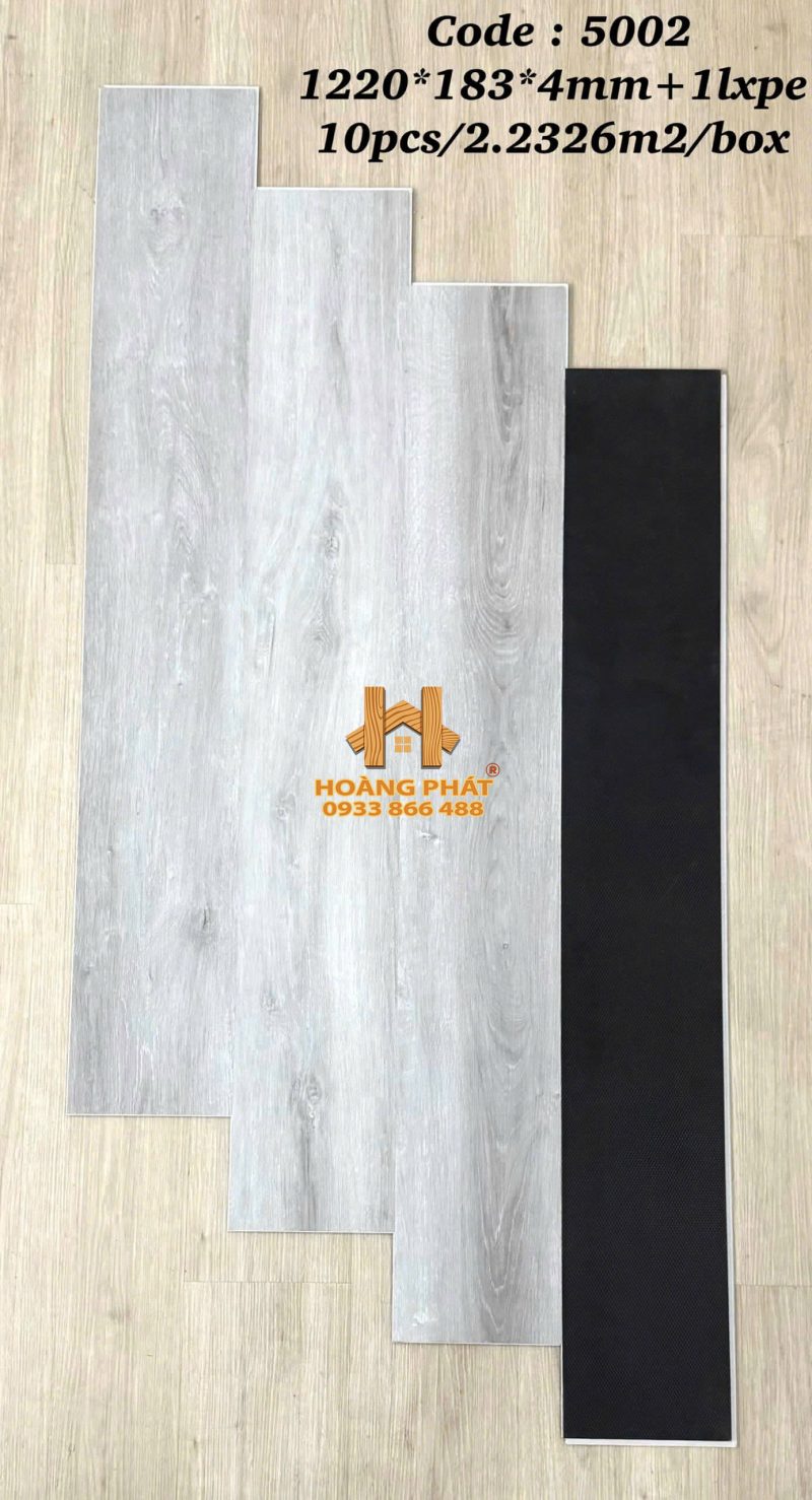 Sàn Nhựa Hèm Khóa Ms FLoor Đế Cao Su 4mm 5002