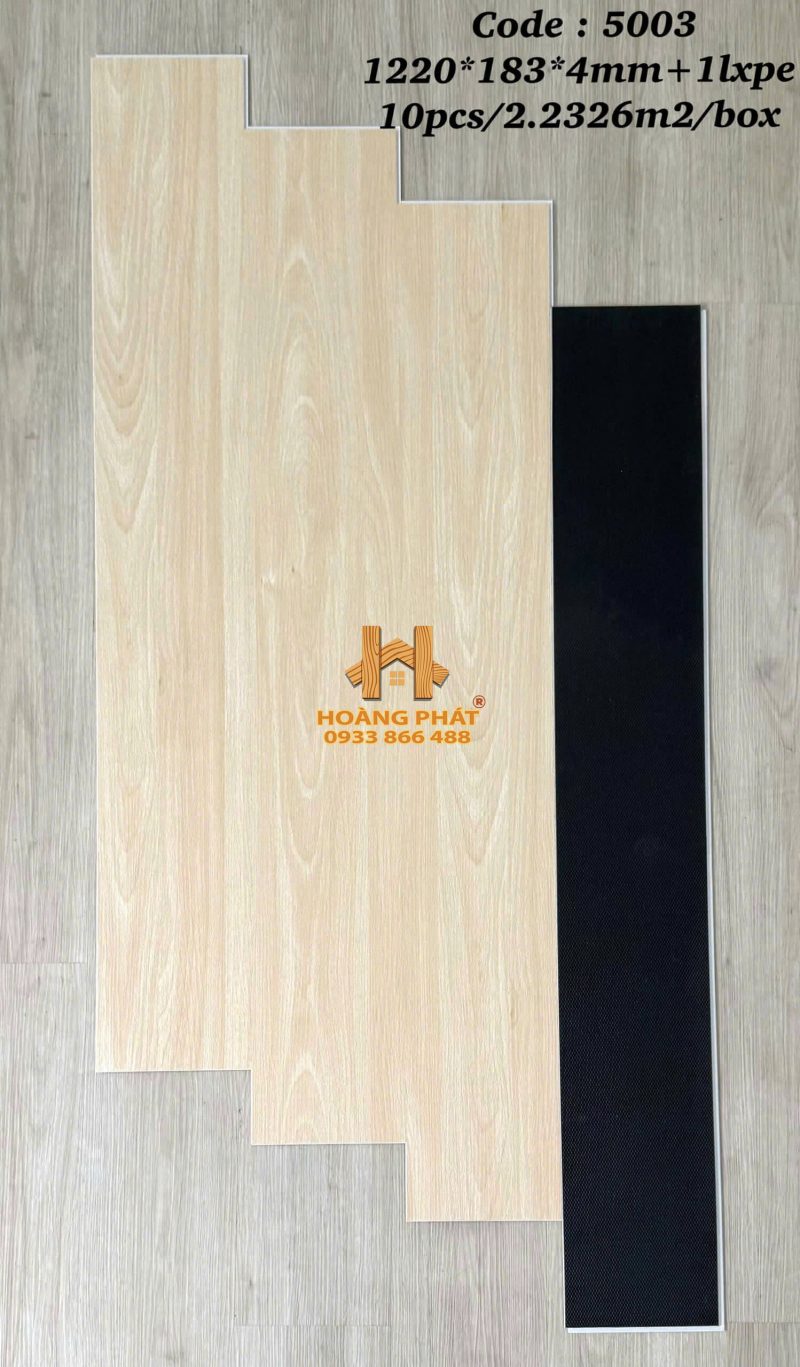 Sàn Nhựa Hèm Khóa Ms FLoor Đế Cao Su 4mm 5003
