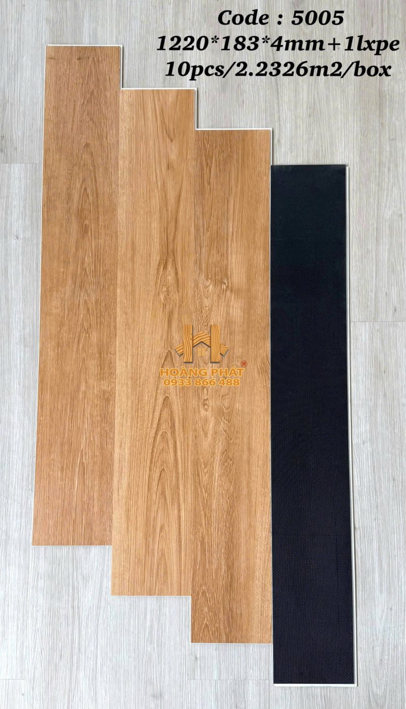 Sàn Nhựa Hèm Khóa Ms FLoor Đế Cao Su 4mm 5005