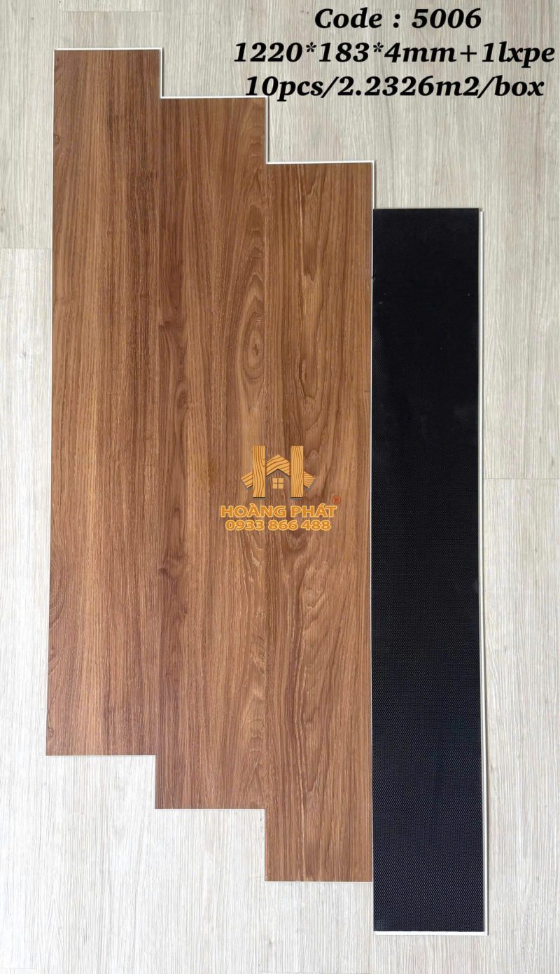 Sàn Nhựa Hèm Khóa Ms FLoor Đế Cao Su 4mm 5006