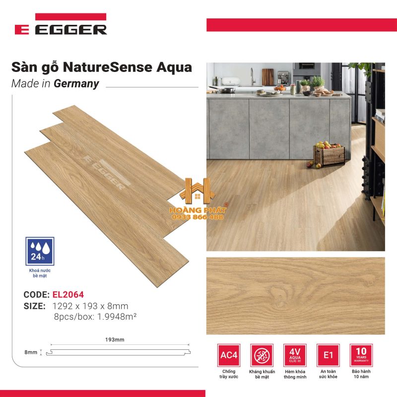 Sàn Gỗ Egger NatureSense Aqua 8mm EL2064