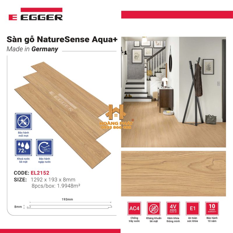 Sàn Gỗ Egger NatureSense Aqua Plus 8mm EL2152