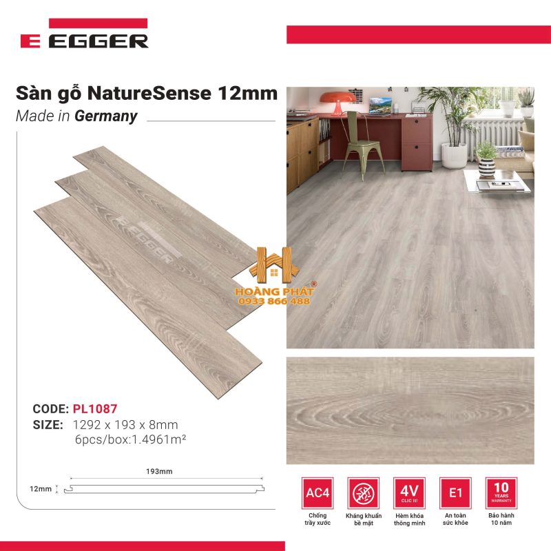 Sàn Gỗ Egger NatureSense Classic 12mm PL1087