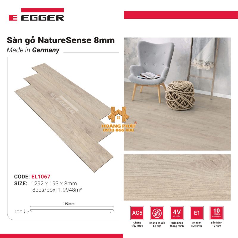 Sàn Gỗ Egger NatureSense Classic 8mm EL1067