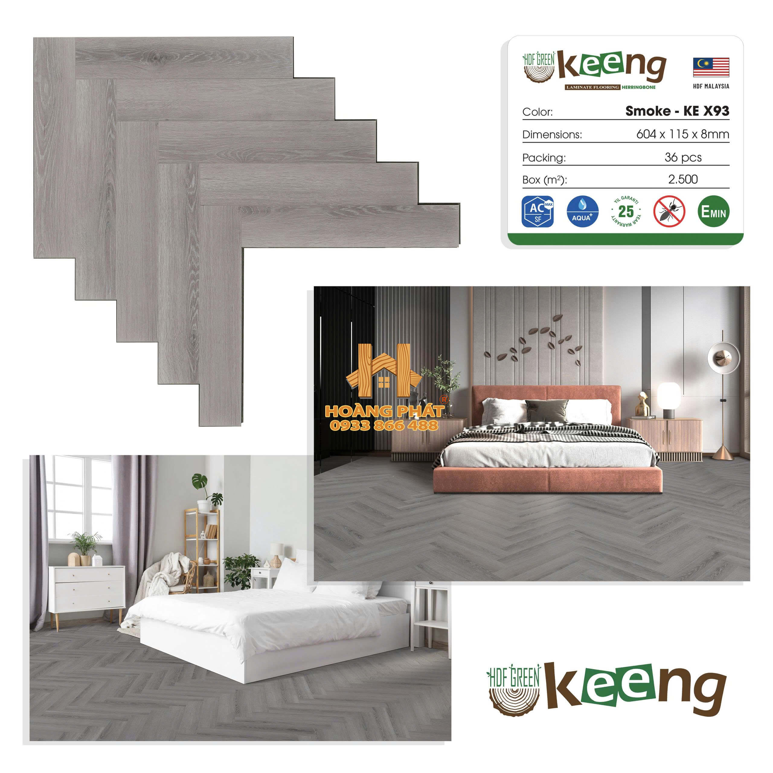 san-go-keeng-cot-xanh-xuong-ca-ke-x93 Sàn Gỗ Keeng Cốt Xanh Xương Cá 8mm KE X93